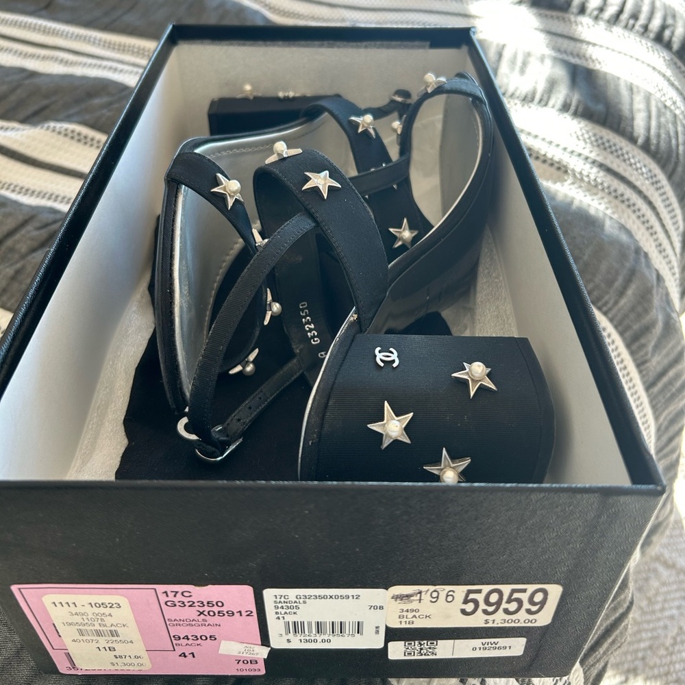 Chanel chunky heel sandals. Size 41 I normally wear 10/10.5